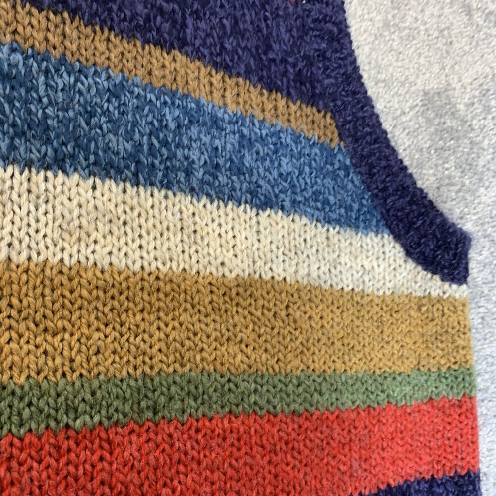 VTG 80s Capistrano Jeans Colorful Striped Sweater Vest Women's XL Taiwan R.O.C - Picture 6 of 7